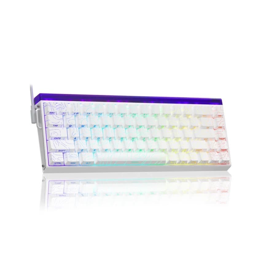 Teclado Magnético Gamer AULA HERO 68 HE Cherry Contour Line White
