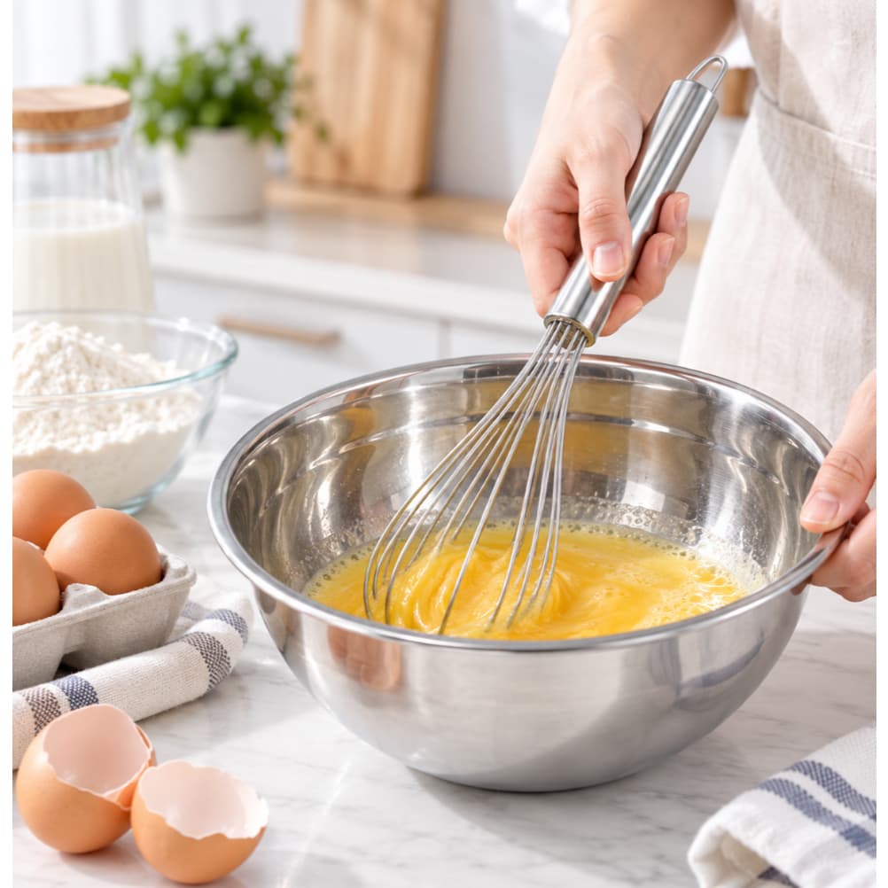 Batedor de Ovos Inox com Arame Reforçado 25cm ou 29cm