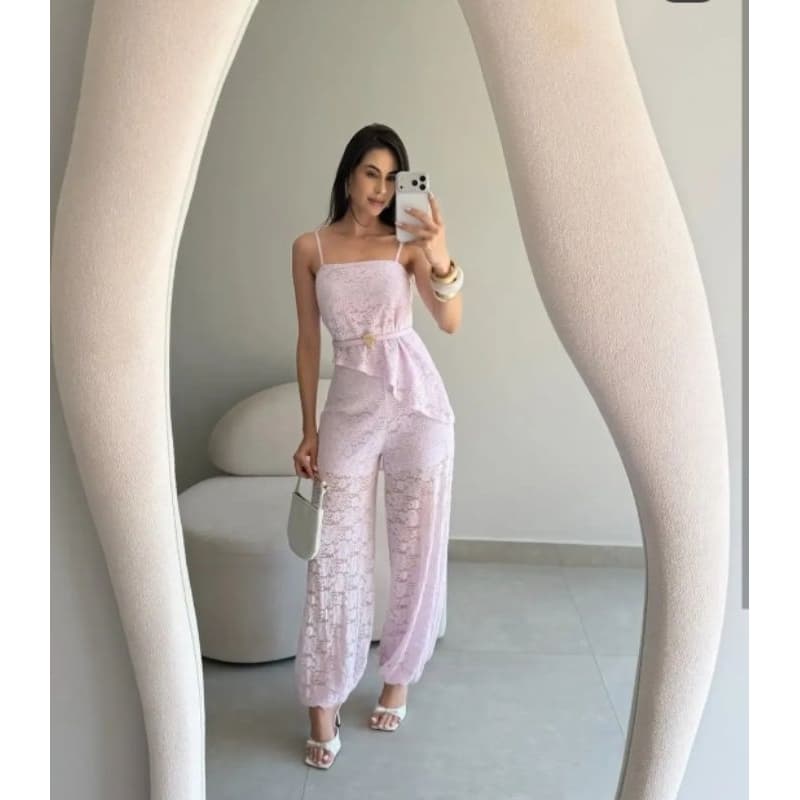 conjunto renda com cinto