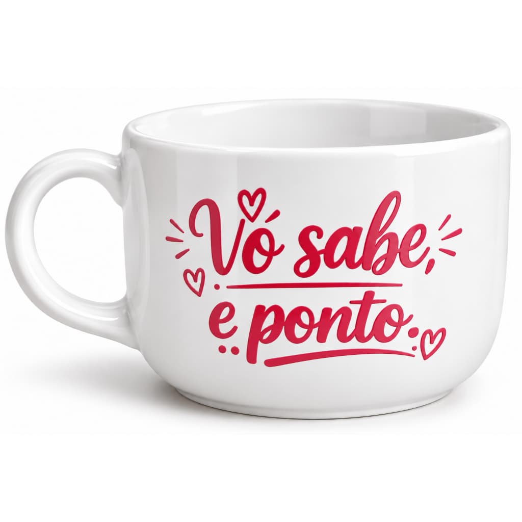 Caneca Jumbo 600ml Vó Sabe e Ponto Porcelana Casuh Home Caneca Grande para Sopas