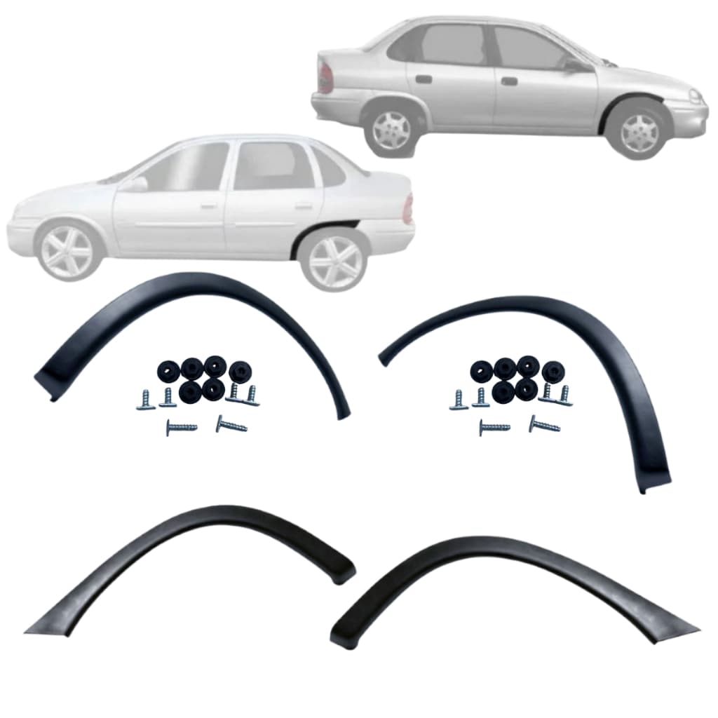 Moldura Paralama Dianteiro Esquerdo Corsa Sedan Hatch Wagon Classic Pronta Para Pintura 1994 A 2010