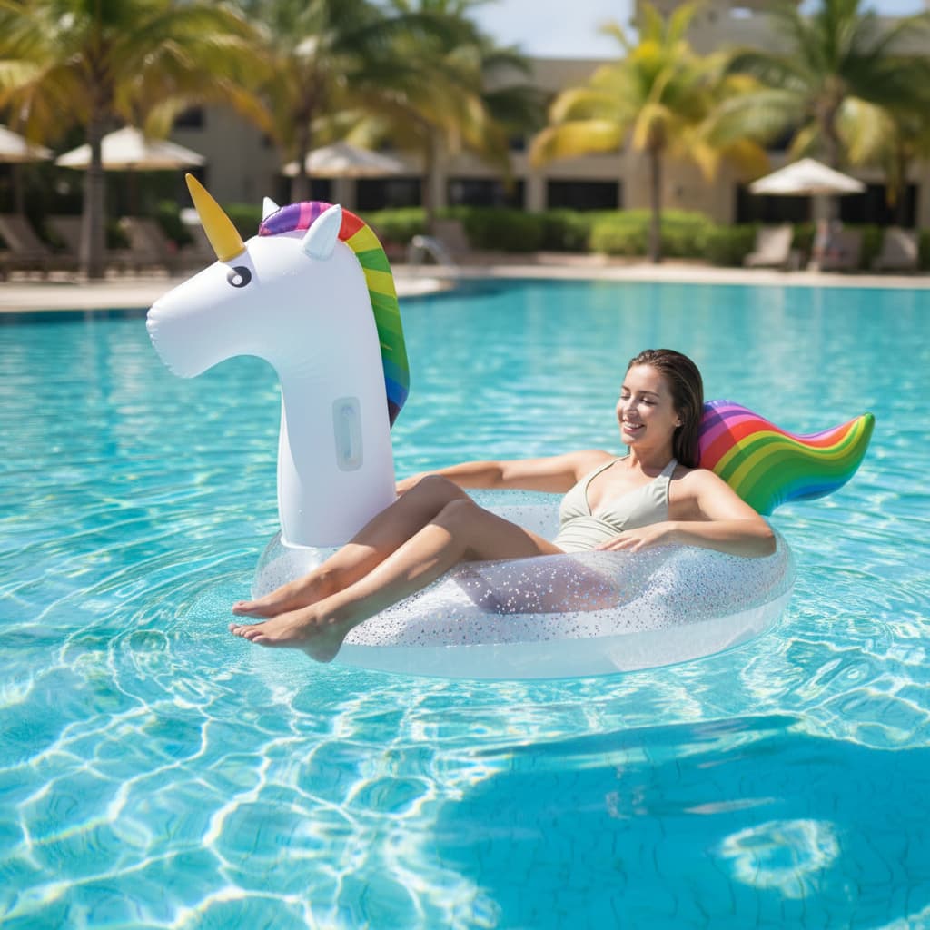 Boia Inflável Unicornio Glitter Grande Festa Na Piscina