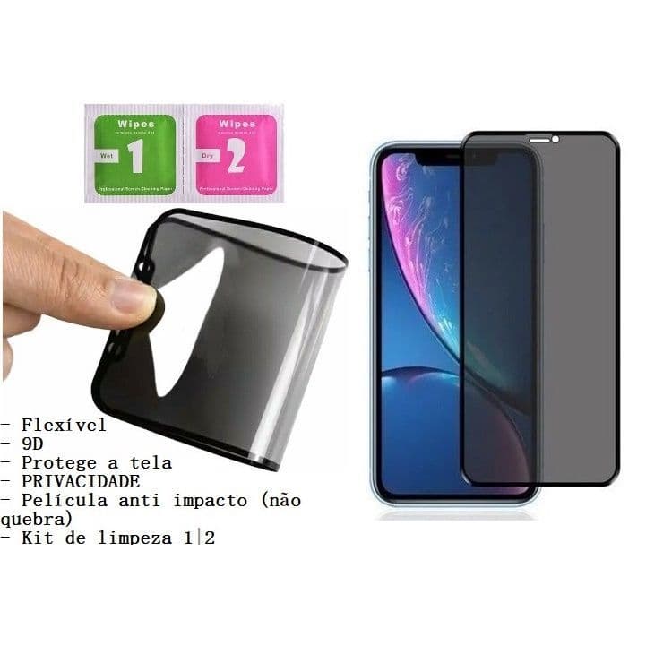 película privacidade iphone 3D vidro temperado n fica marca de dedo