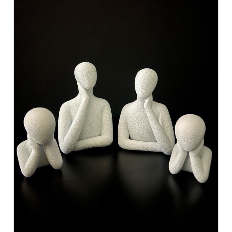 Decoração estátua moderna família minimalista 3D / escultura de luxo / moderna / mãe / pai / filhos