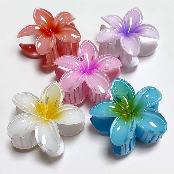 Kit 3 Presilha Piranha Flor Grande – Estilo Praia, Moda Trend | Envio Imediato