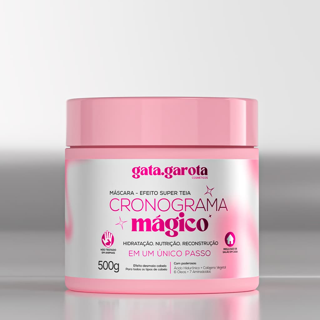 Cronograma Capilar 3 em 1 Efeito Teia - Máscara Hidratação  Nutrição e Reconstrução Gata Garota 500g