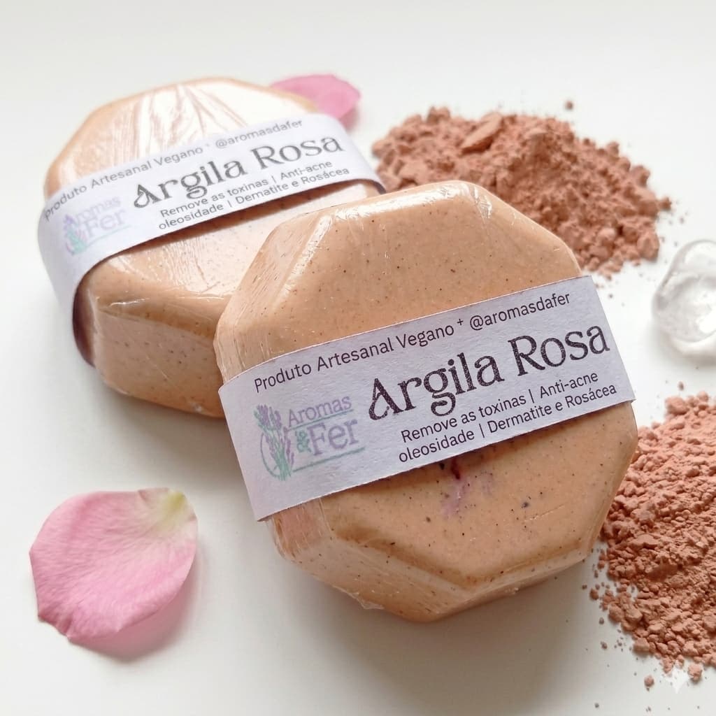 Kit Sabonete Facial Pele Oleosa Hidratante Skin Care com Argila Rosa