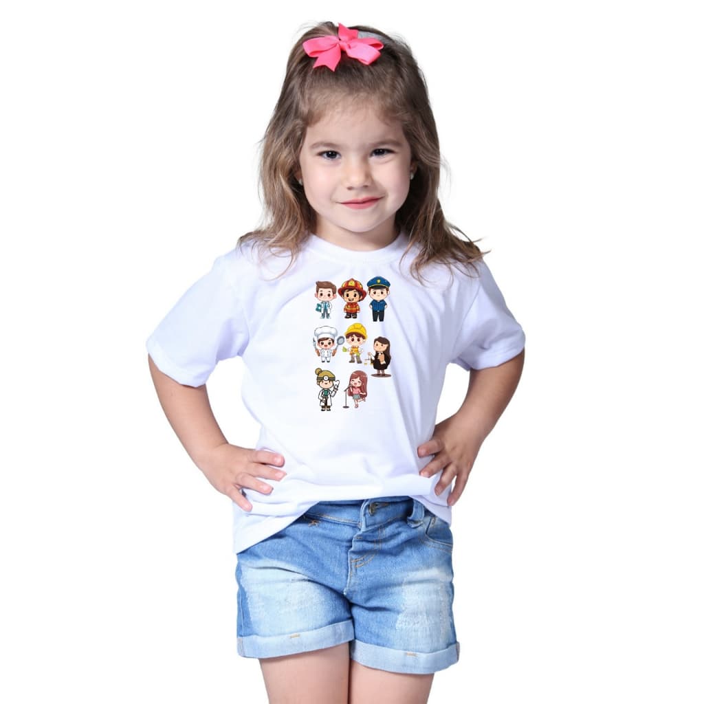 CAMISETA INFANTIL ESCOLA PROFISSÕES MENINO MENINA