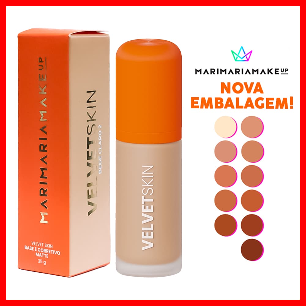 Mari Maria Velvet Skin Base e Corretivo Matte 25g (Praticidade e desempenho para sua rotina.)