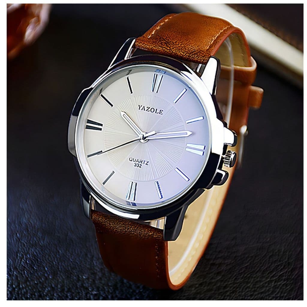 Relógio Masculino De Pulso Social Clássico Casual Original com Pulseira de Couro