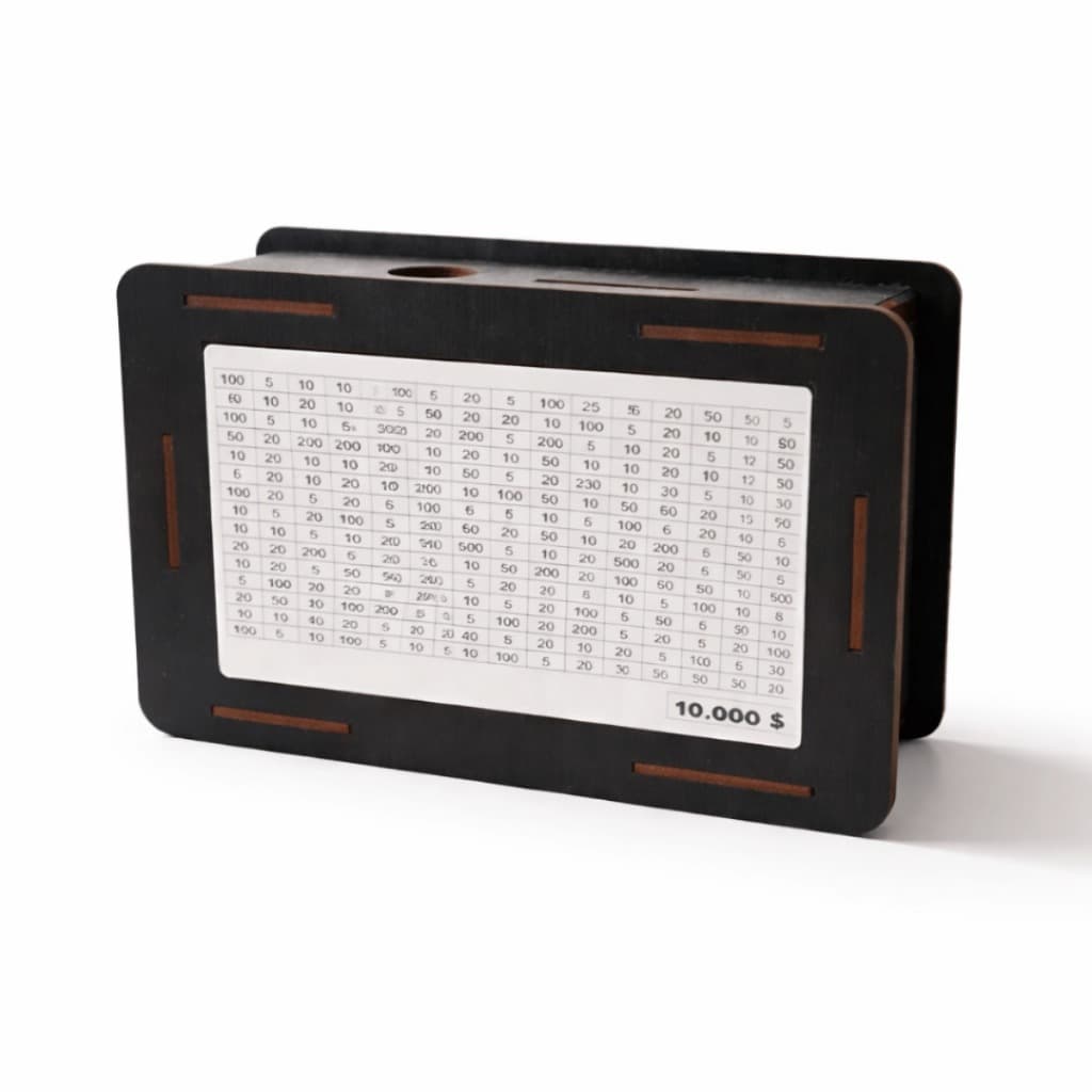 Cofre Preto Woodbox  10000 Metodo Japones Para Economizar e Guardar Dinheiro Poupança
