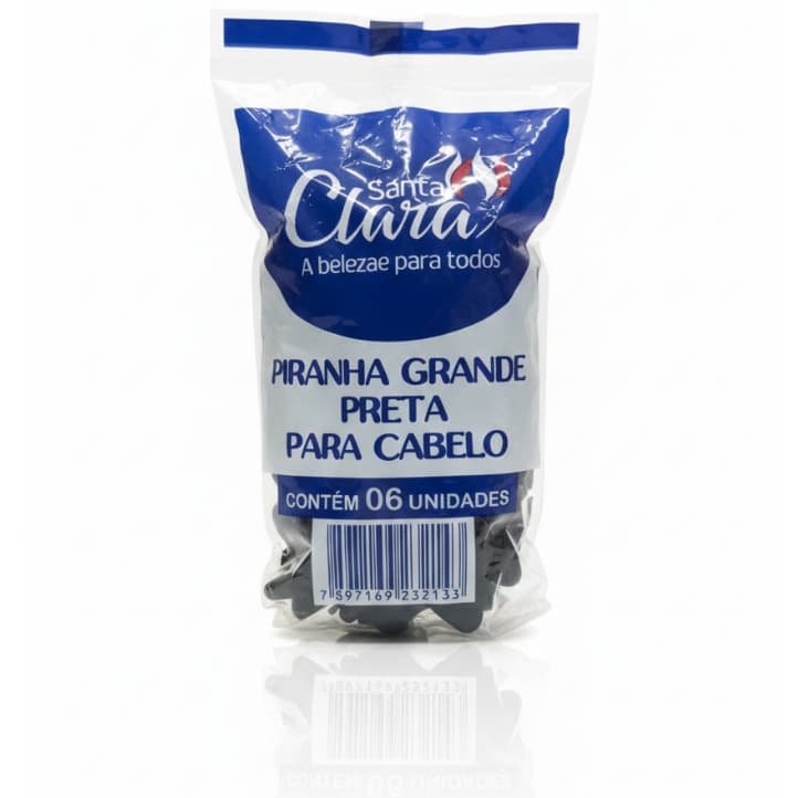 KIT 6 PIRANHAS DE CABELO GRANDES SANTA CLARA PROFISSIONAL - REFORÇADO