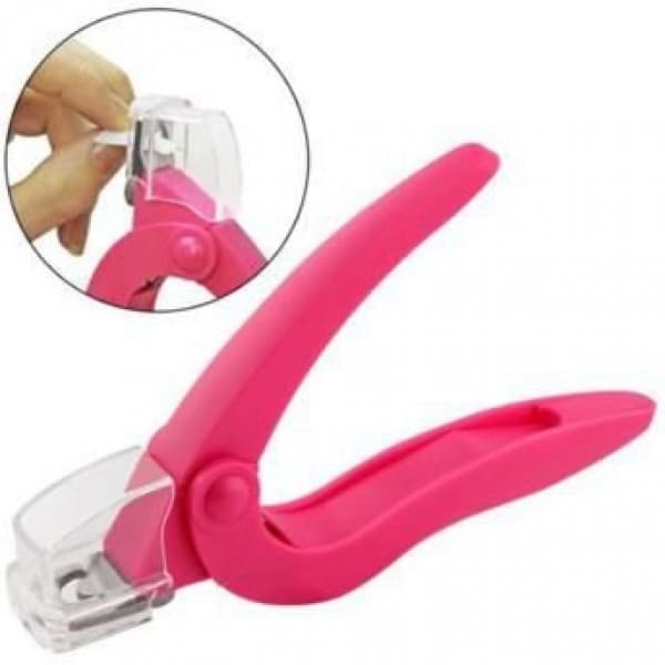 Alicate com coletor  para Tips, Gel, Acrigel e Porcelana com Coletor Rosa ssp