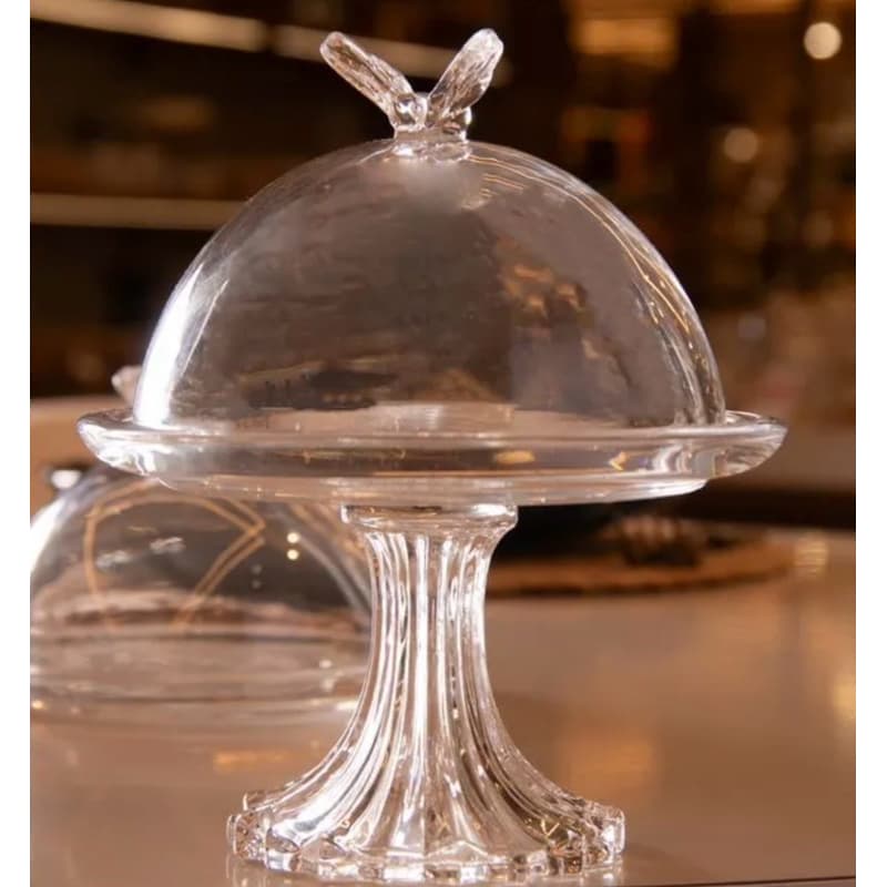 Prato para Doce com Pé e Tampa Bee 15cm x 15cm x 18cm Cristal – Wolff