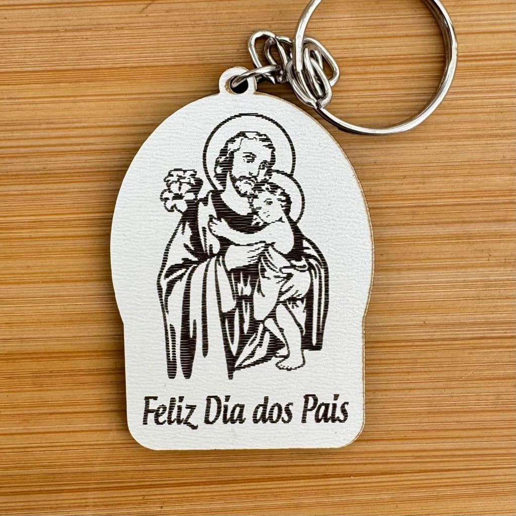 Kit Chaveiros Personalizados MDF São José – Lembrancinha Dia dos Pais Religiosa Lembrancinha em Madeira MDF