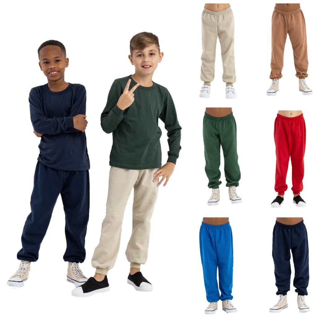 Kit 4 Calças Infantil Moletom Flanelado com Punho – Cores Sortidas
