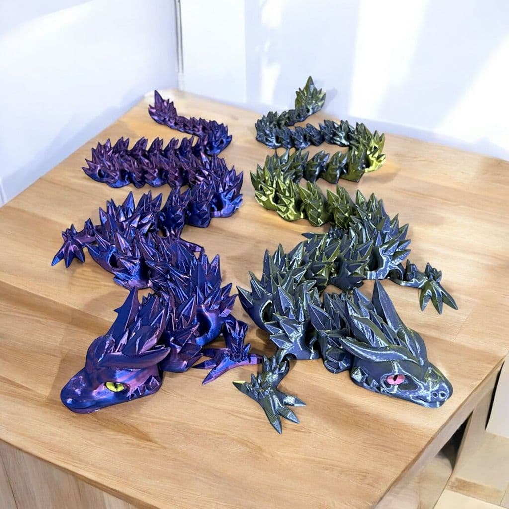 Dragão Articulado Brinquedo Decorativo Colorido Grande