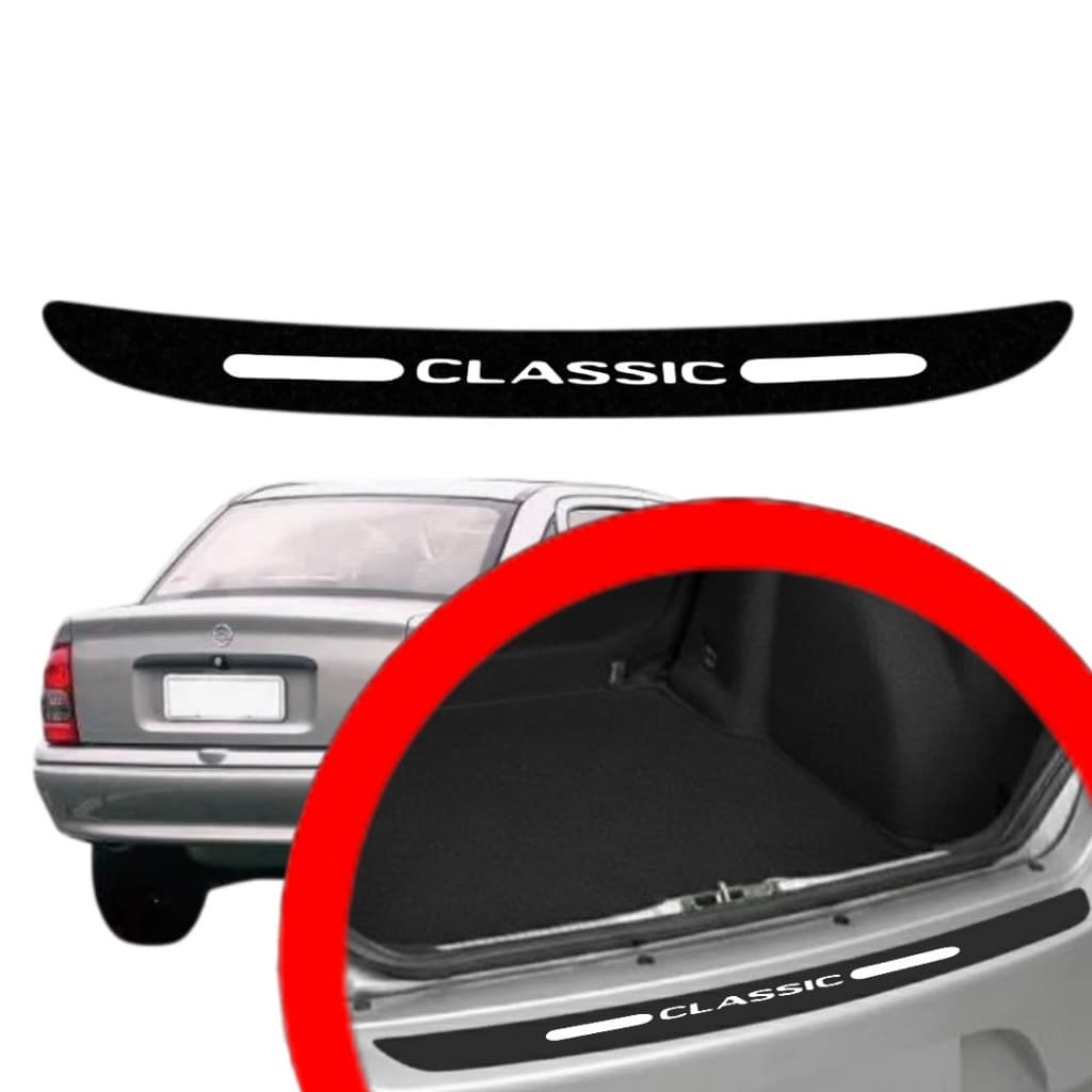 SOLEIRA PROTEÇAO PORTA MALA CLASSIC UNIVERSAL VINIL PARA CARRO AUTOMOTIVO PERSONALIZADA VARIAS CORES