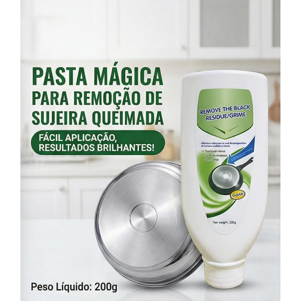 LimpaFundo Máscara de Limpeza para Fundo de Panela - Remove Incrustações Pretas e Queimadas em Casa
