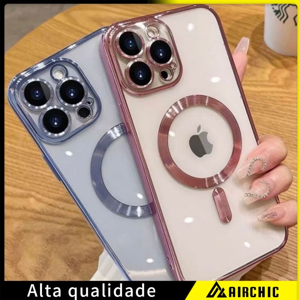 Capinha iPhone 17 16 15 14 PRO MAX PLUS Transparente Indução Anti-impacto Proteção Câmera