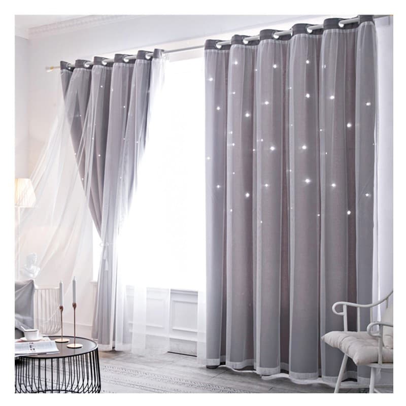 1.32*2.44m Cortina Blackout de Voal 100% - Corta Luz Perfeitamente com Cores Variadas para Casa