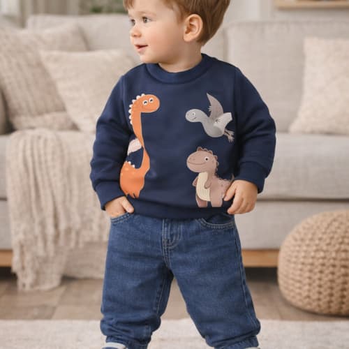 Conjunto de Bebê Menino Comprido - 2 peças - Estampado Dino - Brokinha REF 4458