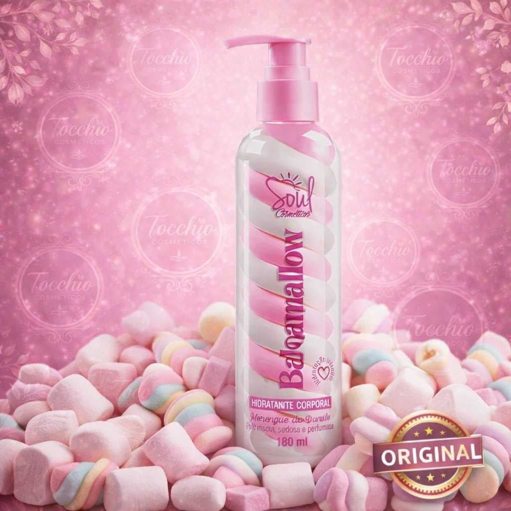 Babamallow Creme Hidratante Corporal Perfumado Marsmallow SOUL Cosméticos 180g - Merengue De Vanilla