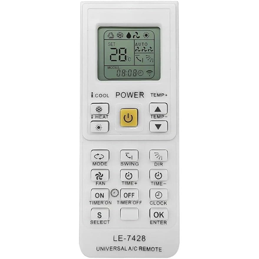 Controle Remoto Universal para Ar Condicionado, Todos os Modelos, Branco