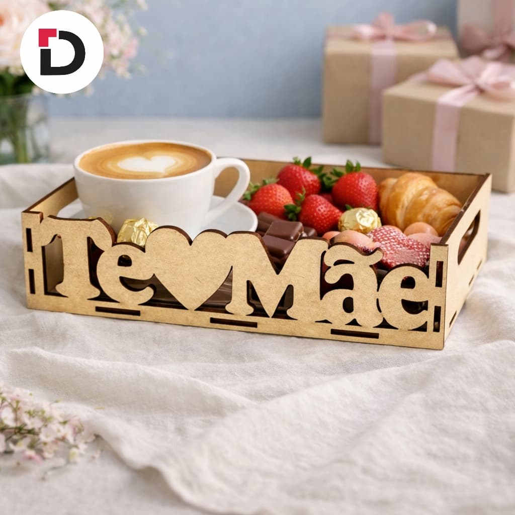 Kit Unidades De Bandeja Em MDF "Te amo mãe" Lembrancinha decorativa para as mães / Cesta / CAIXA de Presente - Multiuso