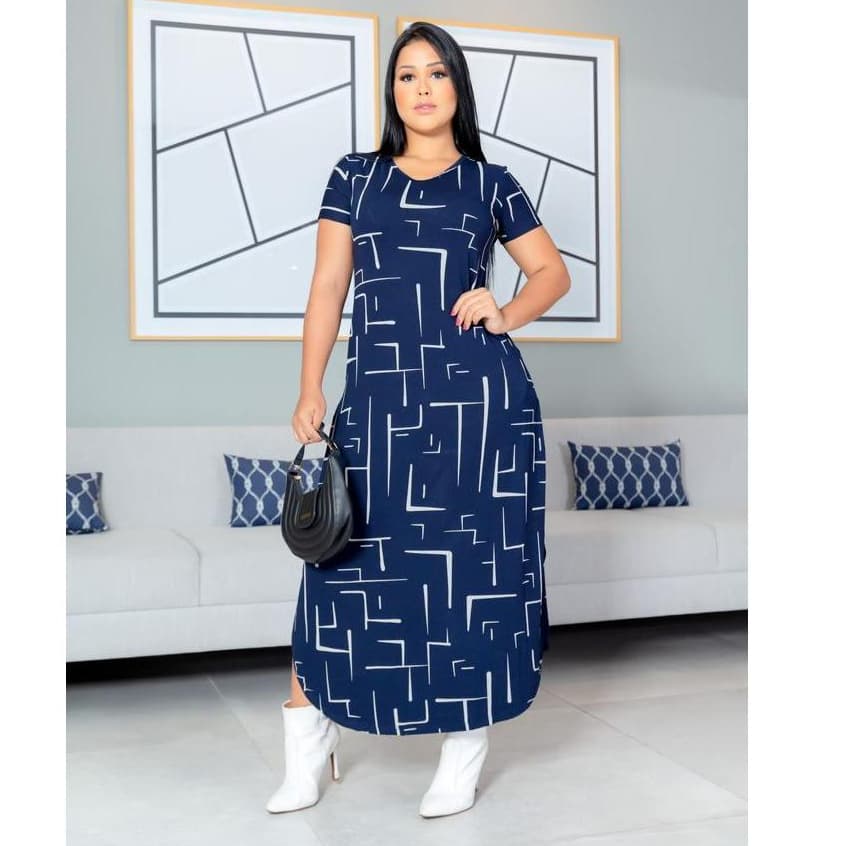 Vestido Longo Moda Evangelica Gestante Midi veste 38 ao 44