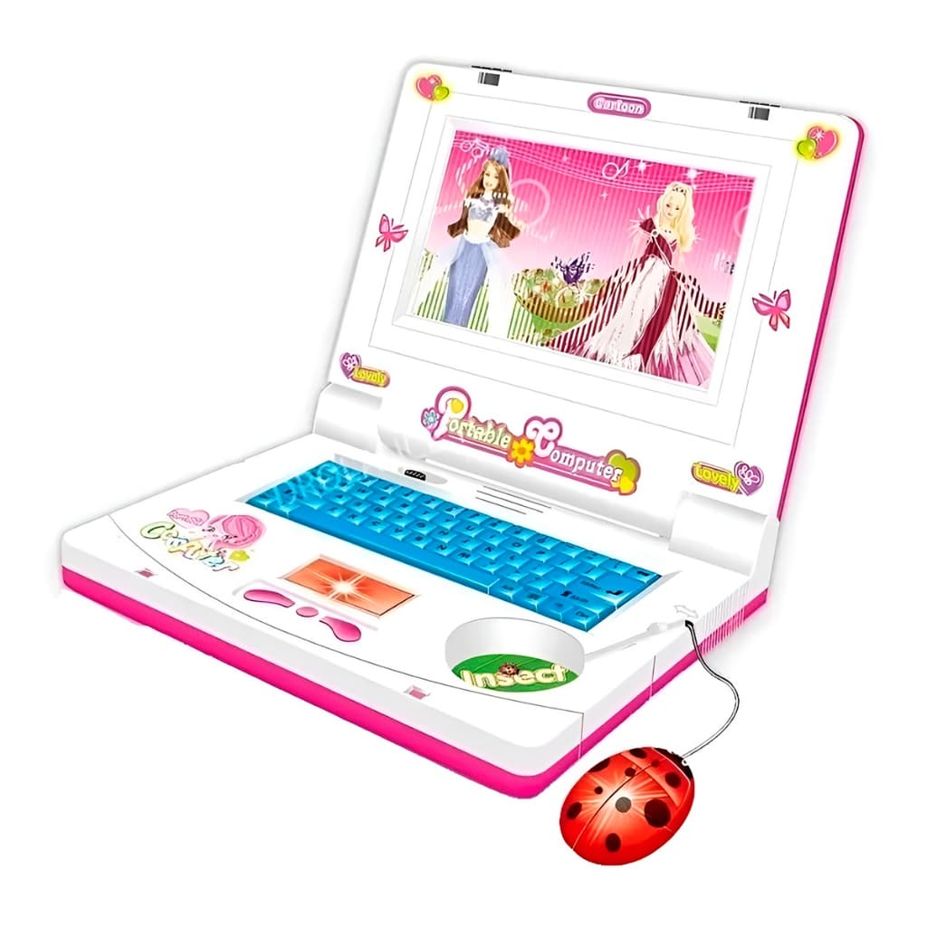 Laptop Infantil Musical Rosa - Música, Luzes e Criatividade em um Design Compacto