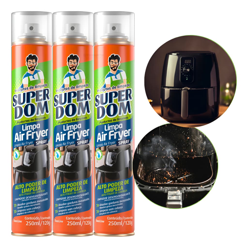 Spray Limpa Air Fryer Alto Poder De Limpeza Dissolve A Gordura Limpeza Sem Esforço 250ml