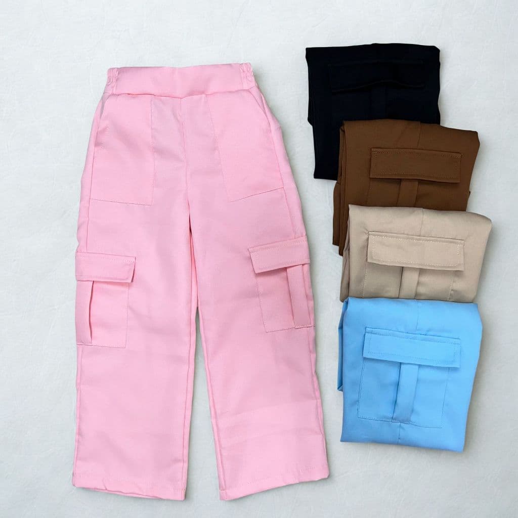 Calça Cargo Pantalona Alfaiataria Infantil para Meninas Elegantes e Deslumbrantes