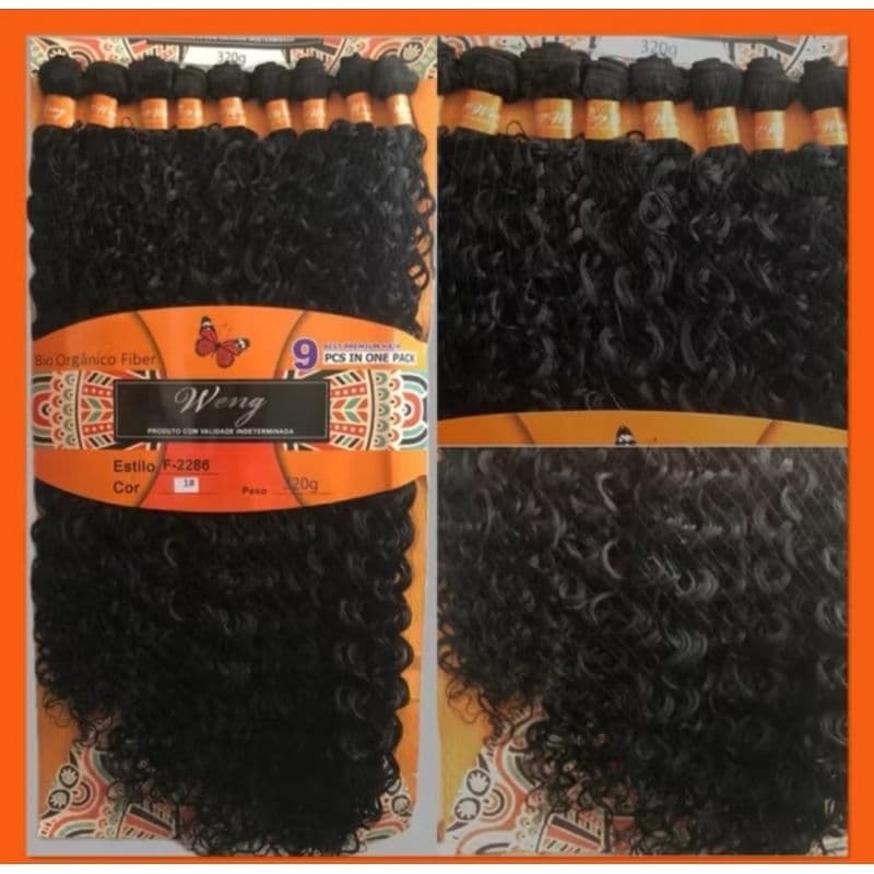 LANÇAMENTO: Cabelo Cacheado orgânico BIO ORGÂNICO PRETO - 320gramas - 65cm / weng (3816)