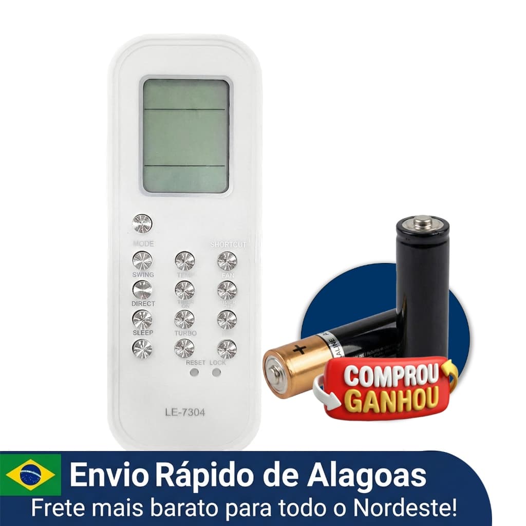 Controle Remoto Ar Condicionado Compatível Midea Springer Carrier Comfee