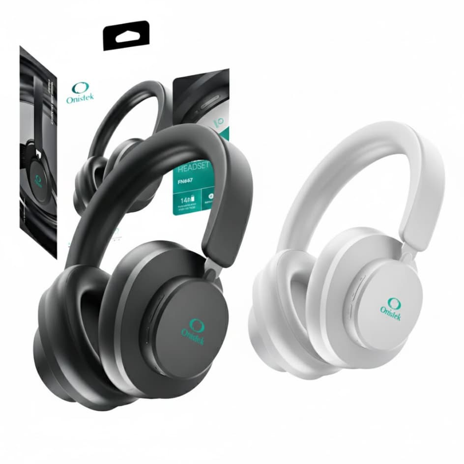 Headset Bluetooth Onistek FN647 Sem Fio 14h Bateria Headphone Wireless com Microfone Som Potente