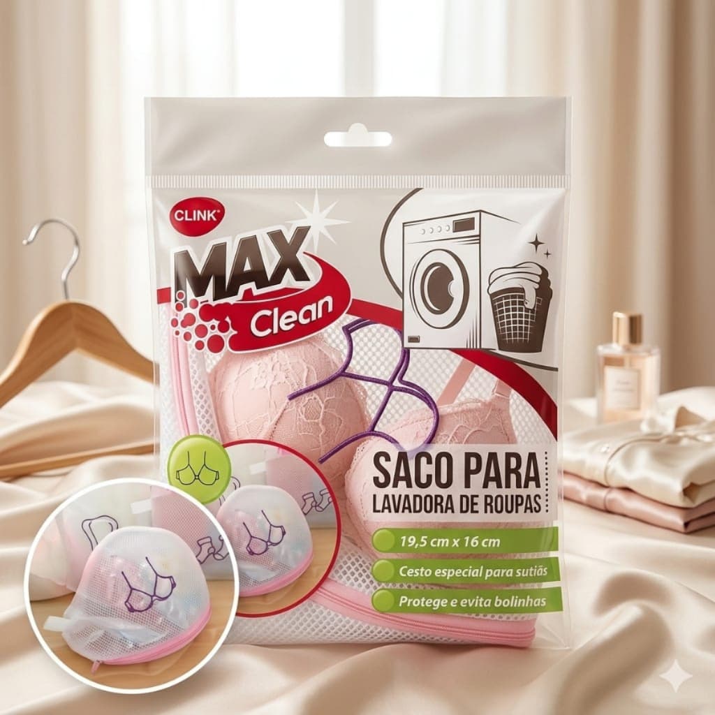 Saco de Lavar Roupa Delicadas com Zíper para Proteger Sutiãs e Calcinhas
