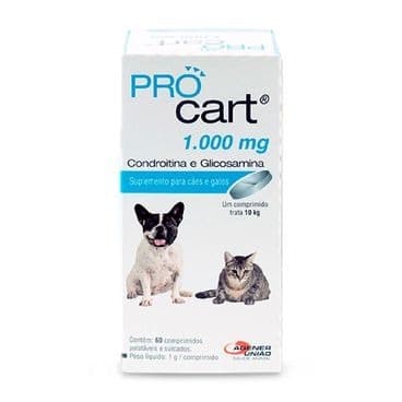 Pro Cart 1000Mg c/ 60Comp - Condroitina e Glicosamina Regenerador Articular