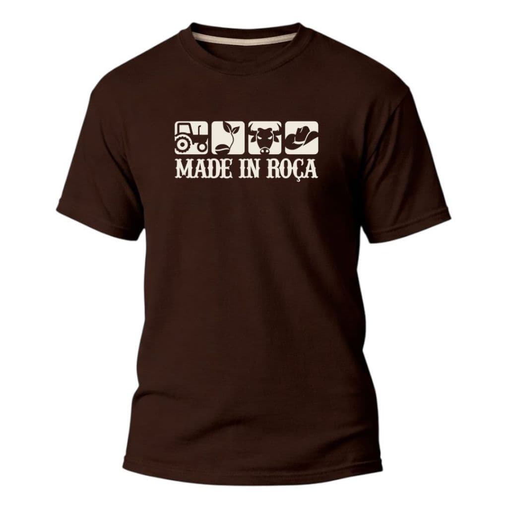 Camiseta Masculina Algodão Básica Gola Redonda Casual Roça