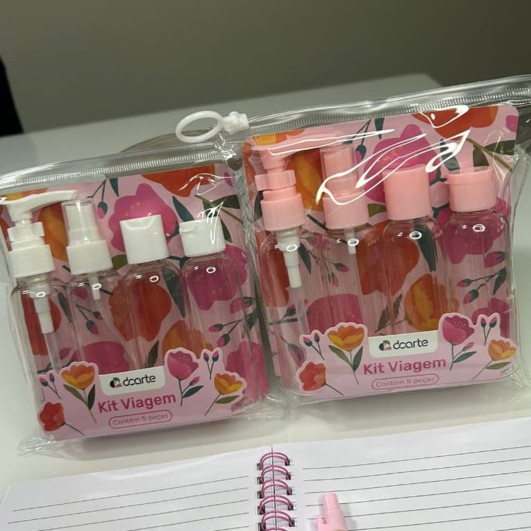 Conjunto de armazenamento de amostras de cosméticos portáteis, Kit de Frascos para Viagem 4 Peças