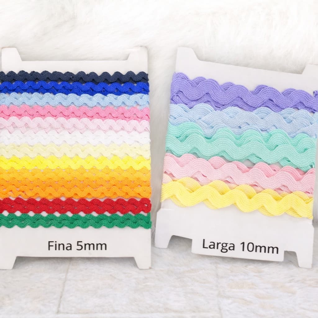 Kit Sianinha FINA 5mm e LARGA 10mm, 5 e 12 metros, cores diferentes, São José
