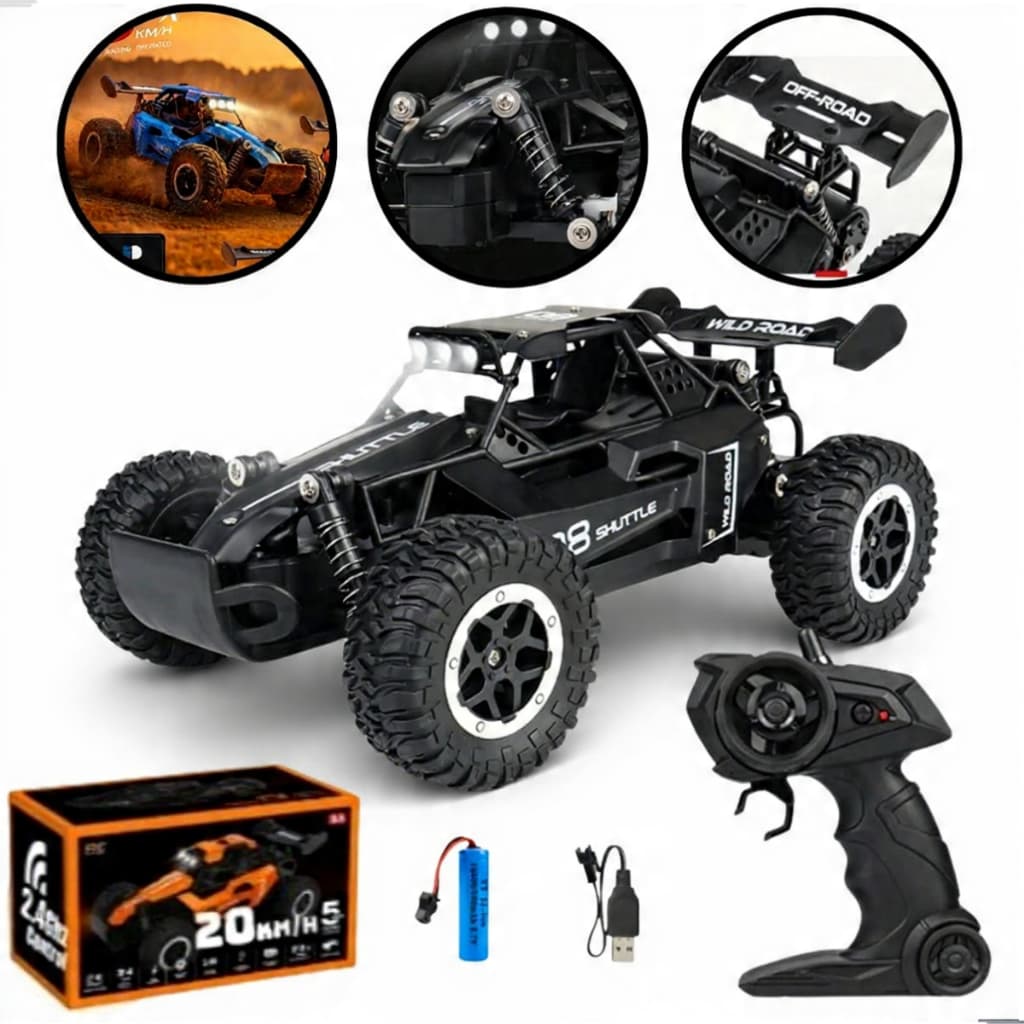 Carrinho Controle Remoto Trilha Recarregável Brinquedo Jeep Off-road Escala 1:16 pneus borrachudos