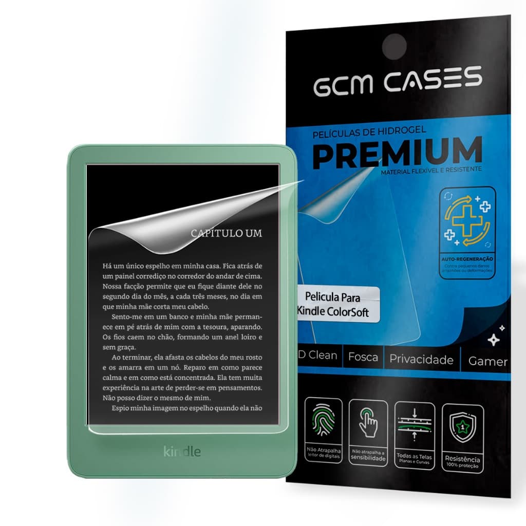 Película Para Kindle Padrão/ Paperwhite/ Colorsoft Hidrogel Flexivel TPU Proteção Invisível Fosca