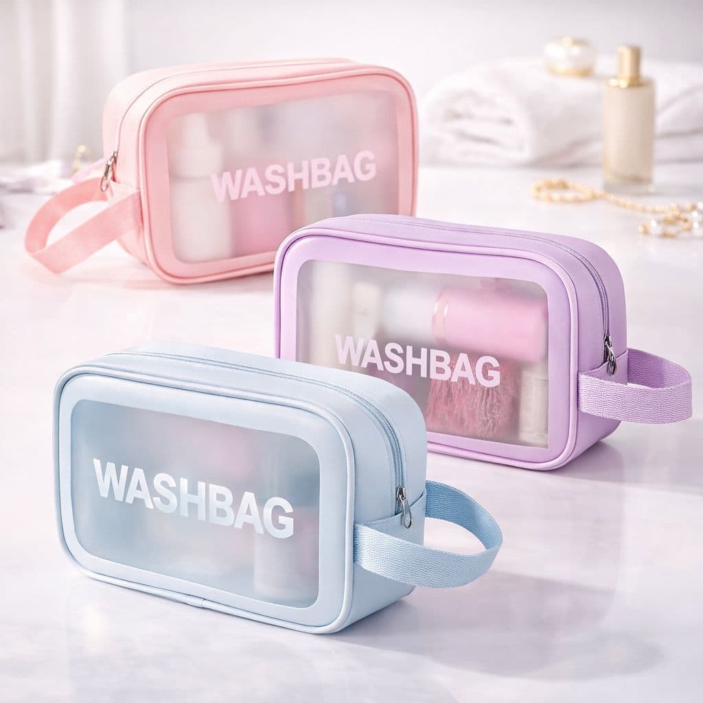 Necessaire transparente feminina-viagem-bolsa