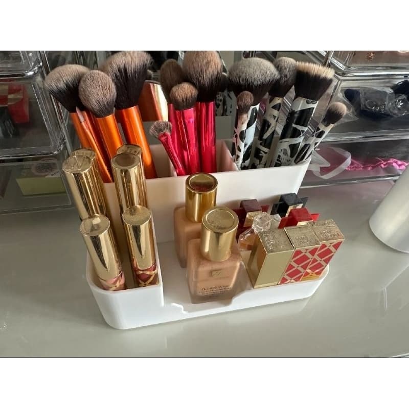 Organizador de Maquiagem para Loja Penteadeira Porta Pincéis Batom e Cosméticos | Organizador Multi Divisórias Elegante