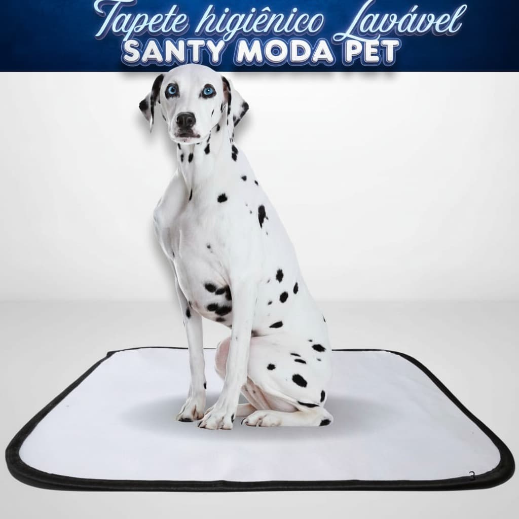 Santy Moda Pet Kit 2 Tapete Higiênico Lavável, reutilizável, Tapete para Cães Liso Branco, Tapetes Higiênicos para Cães