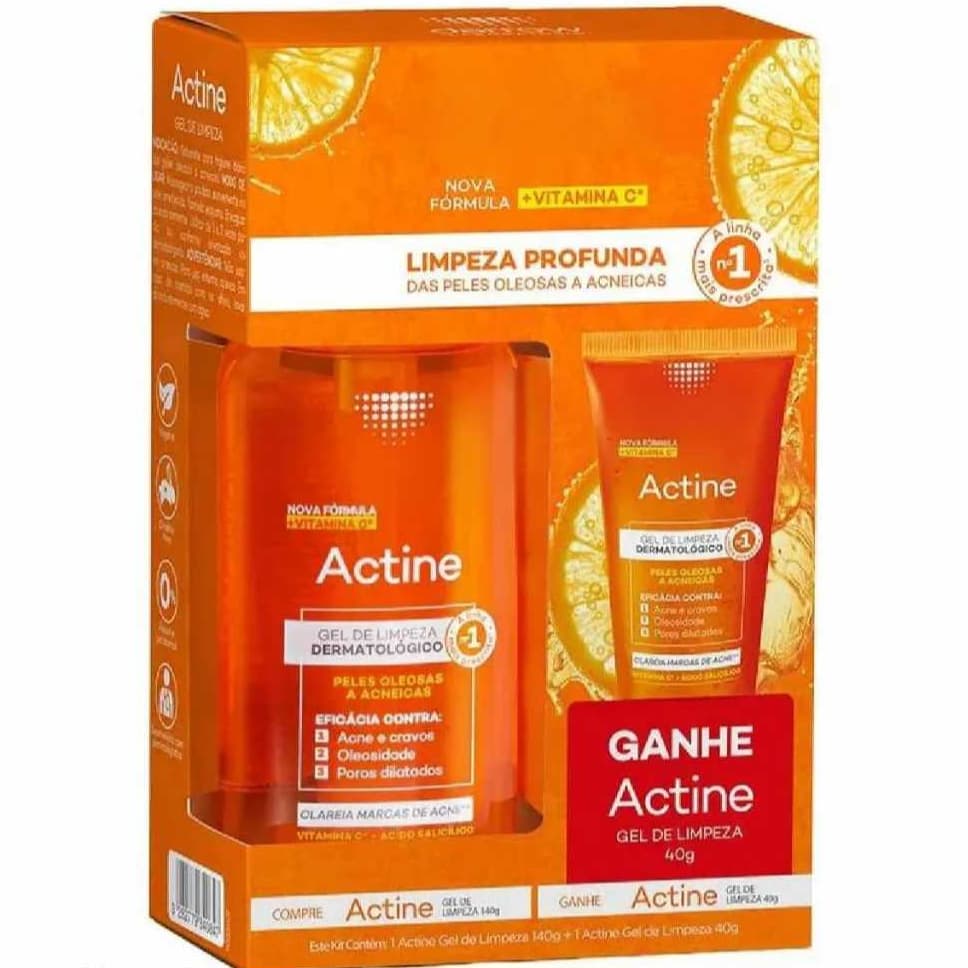 Kit Actine Antioleosidade Gel de Limpeza 140g + Gel de Limpeza 40g