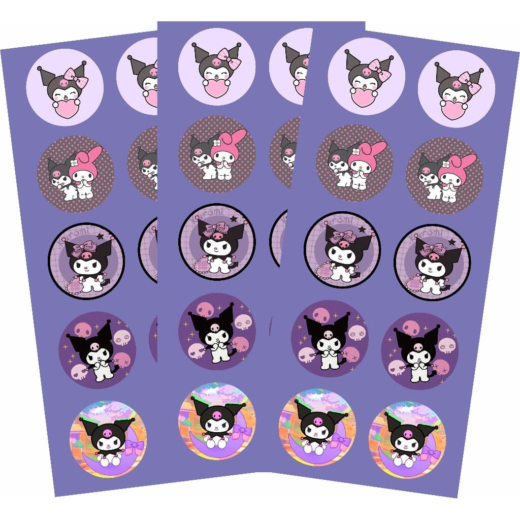 KIT 3 CARTELA DE ADESIVOS PARA FESTAS - KUROMI