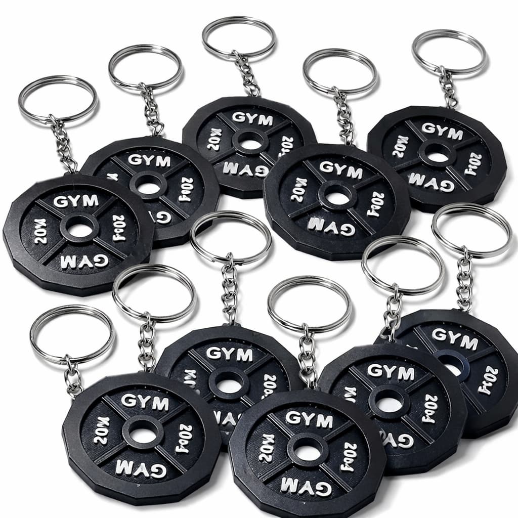 Chaveiro Anilha Academia Kit C/10 Brinde Fitness