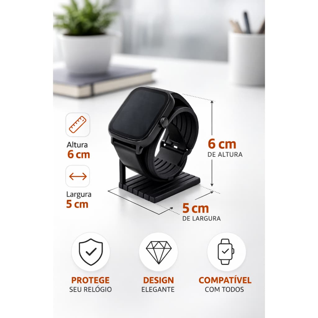 Kit 2/3/4/5 Suporte para Relógio Expositor Porta Relógio Organizador de Mesa para Coleção e Vitrine